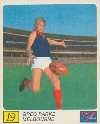 1970 Kellogg's VFL Footballers In Action #19 Greg Parke Front